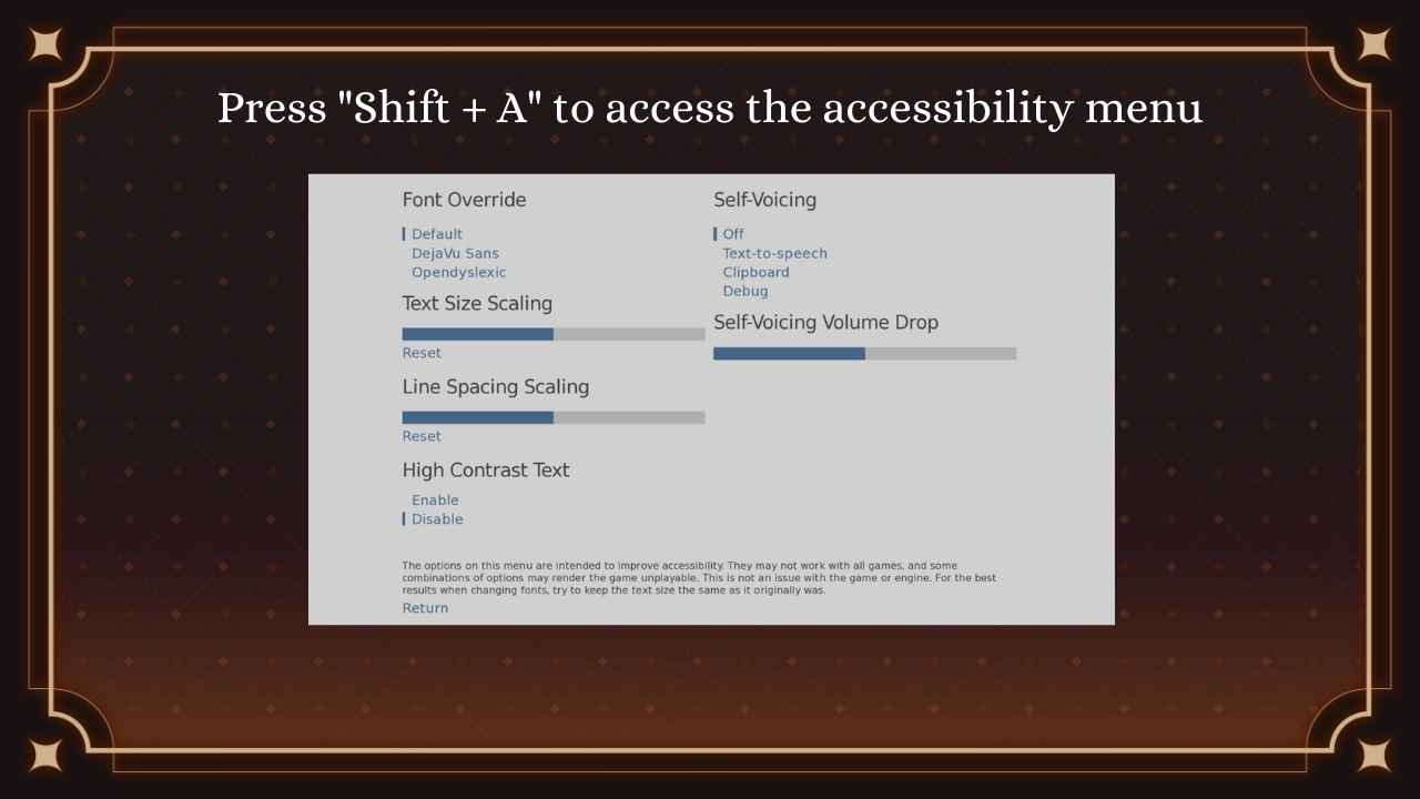 accessibility menu screenshot