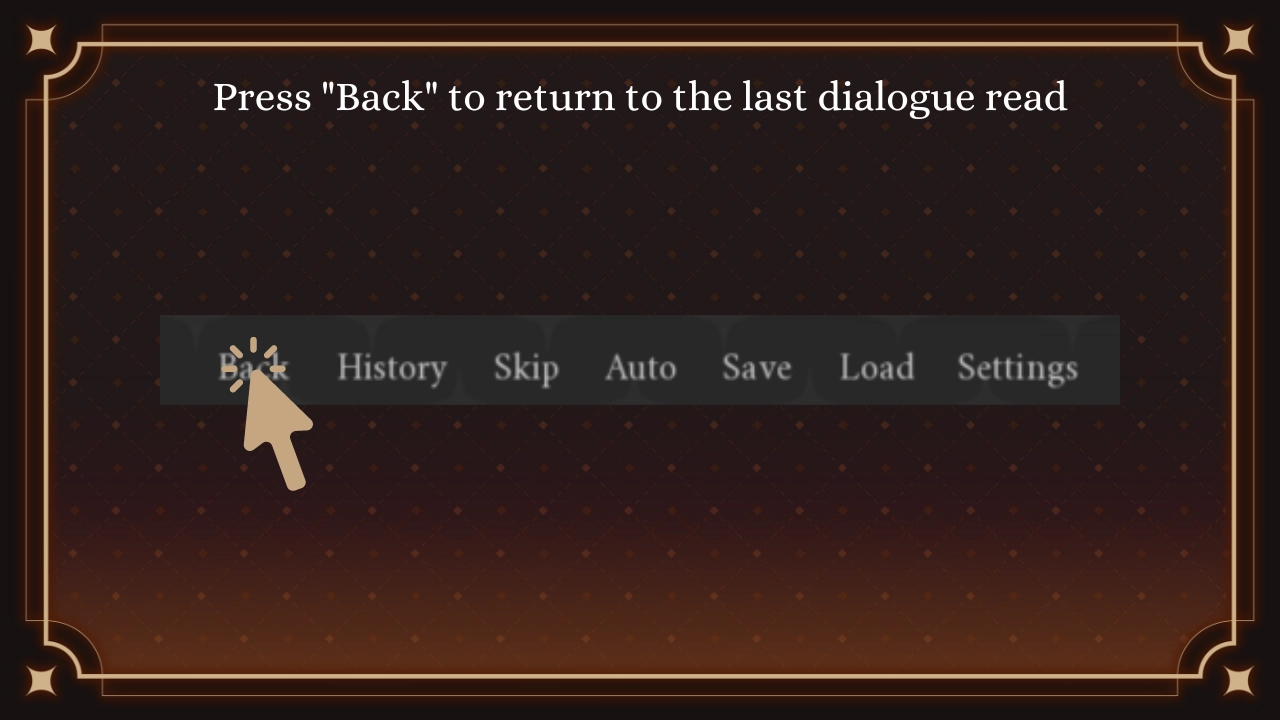 Screenshot of the back button